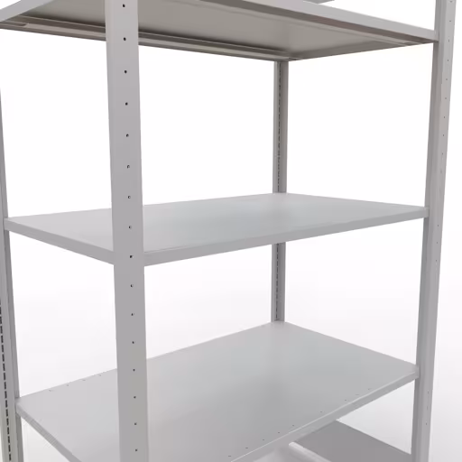 Abbildung Nr 10 des Artikels Grundregal, Fachbodenregal Stecksystem MULTIplus85, 2000 x 1000 x 600 mm (HxBxT), 5 Fachböden, Längenriegel, RAL 7035 lichtgrau aus der Produktgruppe Stecksystem von der Marke Schulte Lagertechnik