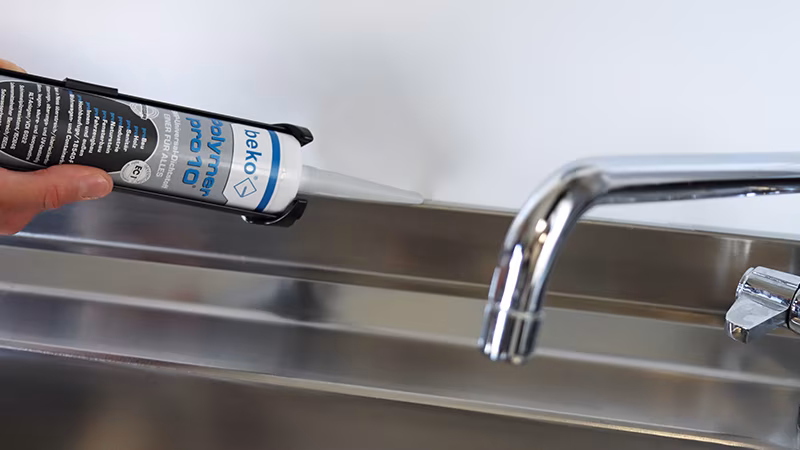 Polymer pro10® 310 ml BETONGRAU Sinken, Waschbeckenhahn