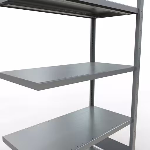 Anbauregal, Fachbodenregal Stecksystem MULTIplus330, 2000 x 1000 x 500 mm (HxBxT), 5 Fachböden, Längenriegel, verzinkt von Schulte Lagertechnik aus der Kategorie Stecksystem