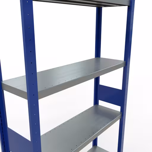 Abbildung Nr 14 des Artikels Grundregal, Fachbodenregal Stecksystem MULTIplus330, 3000 x 1000 x 300 mm (HxBxT), 7 Fachböden, Längenriegel, RAL 5010 enzianblau/verzinkt aus der Produktgruppe Stecksystem von der Marke Schulte Lagertechnik