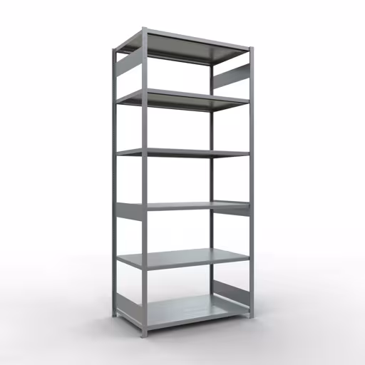 Grundregal, Fachbodenregal Stecksystem MULTIplus250, 3000 x 1300 x 800 mm (HxBxT), 7 Fachböden, Längenriegel, verzinkt aus der Kategorie Grundregal mit der Artikelnummer 12982-130-LR