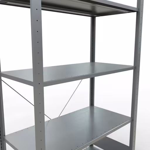 Abbildung Nr 8 des Artikels Grundregal, Fachbodenregal Stecksystem MULTIplus85, 2000 x 1000 x 500 mm (HxBxT), 5 Fachböden, Kreuzstrebe, verzinkt aus der Produktgruppe Stecksystem von der Marke Schulte Lagertechnik