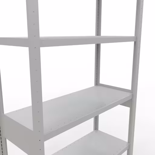 Abbildung Nr 12 des Artikels Grundregal, Fachbodenregal Stecksystem MULTIplus250, 2500 x 1000 x 400 mm (HxBxT), 6 Fachböden, Längenriegel, RAL 7035 lichtgrau aus der Produktgruppe Stecksystem von der Marke Schulte Lagertechnik