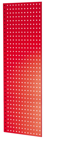 Lochplatten-Seitenblende, 90 x 1300 x 500 mm (H x T), RAL 3000 feuerrot von Schulte Lagertechnik aus der Kategorie Stecksystem