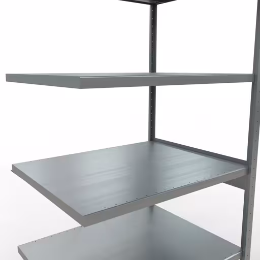 Anbauregal, Fachbodenregal Stecksystem MULTIplus250, 2500 x 1000 x 800 mm (HxBxT), 6 Fachböden, Kreuzstrebe, verzinkt von der Marke Schulte Lagertechnik aus der Produktreihe Stecksystem