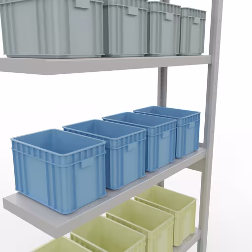 Anbauregal, Fachbodenregal Stecksystem MULTIplus330, 2500 x 1000 x 300 mm (HxBxT), 6 Fachböden, Längenriegel, RAL 7035 lichtgrau von der Marke Schulte Lagertechnik aus der Produktreihe Stecksystem