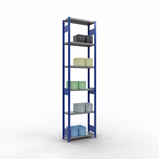 Abbildung Nr 14 des Artikels Grundregal, Fachbodenregal Stecksystem MULTIplus250, 3000 x 750 x 300 mm (HxBxT), 7 Fachböden, Längenriegel, RAL 5010 enzianblau/verzinkt/verzinkt aus der Produktgruppe Stecksystem von der Marke Schulte Lagertechnik