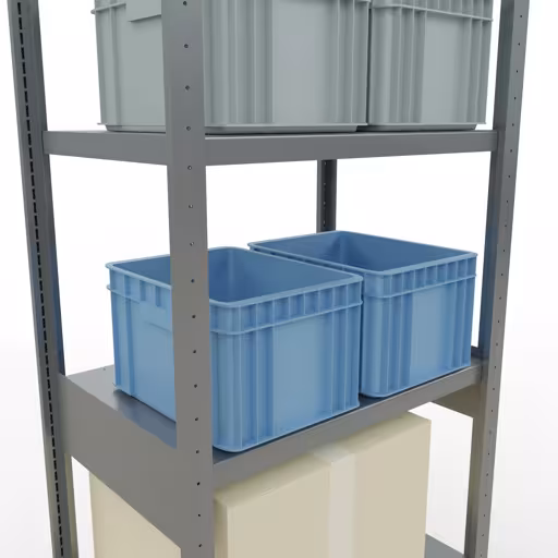 Grundregal, Fachbodenregal Stecksystem MULTIplus250, 2500 x 750 x 500 mm (HxBxT), 6 Fachböden, Längenriegel, verzinkt von der Marke Schulte Lagertechnik aus der Produktreihe Stecksystem