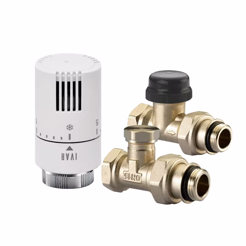 Ivar Heizkörperanschluss Set 1/2 Zoll inkl.Thermostatkopf T1500 Typ Ausführung: Durchgangs-Bausatz mit Voreinstellung aus der Kategorie Heizkörpermontage & Anschlüsse mit der Artikelnr. 520175VB