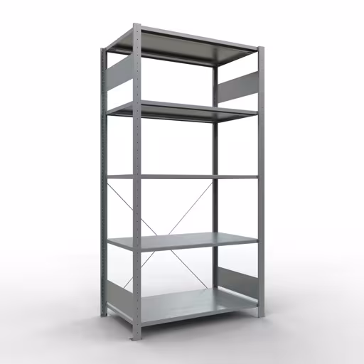 Abbildung Nr 11 des Artikels Grundregal, Fachbodenregal Stecksystem MULTIplus85, 2000 x 1000 x 600 mm (HxBxT), 5 Fachböden, Kreuzstrebe, verzinkt aus der Produktgruppe Stecksystem von der Marke Schulte Lagertechnik