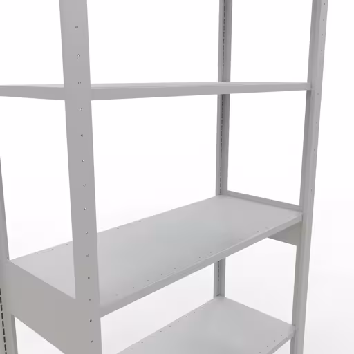 Zusatzbild des Artikels Grundregal, Fachbodenregal Stecksystem MULTIplus150, 2500 x 1000 x 400 mm (HxBxT), 6 Fachböden, Längenriegel, RAL 7035 lichtgrau aus Grundregal