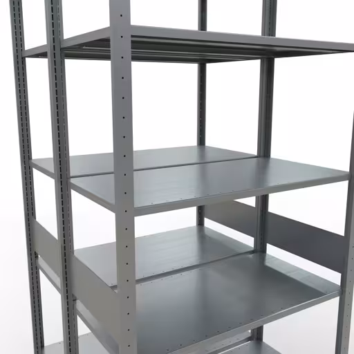Abbildung Nr 12 des Artikels Grundregal, Doppelregal, Fachbodenregal Stecksystem MULTIplus150, 3000 x 1000 x (2x500) mm (HxBxT), 2x7 Fachböden, Längenriegel, verzinkt aus der Produktgruppe Fachbodenregale von der Marke Schulte Lagertechnik