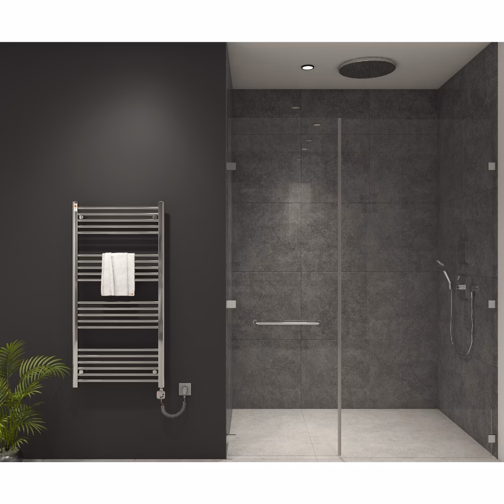 MERT Elektro-Badheizkörper verchromt, gerade, 600x1200 mm mit MERT KMX1 Regler mit Heizstab 400 Wattvon der Marke Mert MERT Elektro-Badheizkörper mit KMX1 Regler, Chrom aus der Kategorie Elektrische Heizkörper mit der Teilenummer E3-60x120+KMX1-400W