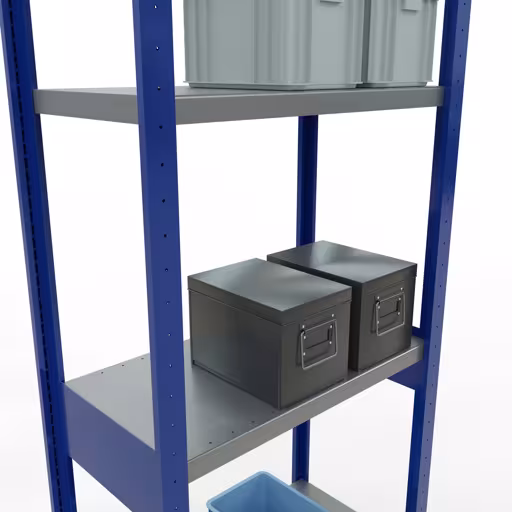 Abbildung Nr 14 des Artikels Grundregal, Fachbodenregal Stecksystem MULTIplus250, 3000 x 750 x 400 mm (HxBxT), 7 Fachböden, Längenriegel, RAL 5010 enzianblau/verzinkt/verzinkt aus der Produktgruppe Stecksystem von der Marke Schulte Lagertechnik
