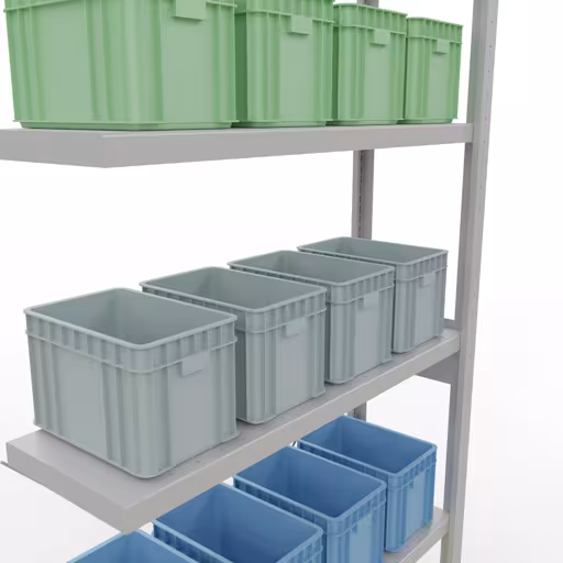 Produktbild Nr 12 des Artikels Anbauregal, Fachbodenregal Stecksystem MULTIplus330, 2500 x 1000 x 300 mm (HxBxT), 6 Fachböden, Kreuzstrebe, RAL 7035 lichtgrau Abbildung Nr 12 des Artikels Anbauregal, Fachbodenregal Stecksystem MULTIplus330, 2500 x 1000 x 300 mm (HxBxT), 6 Fachböden, Kreuzstrebe, RAL 7035 lichtgrau aus der Produktgruppe Stecksystem von der Marke Schulte Lagertechnik