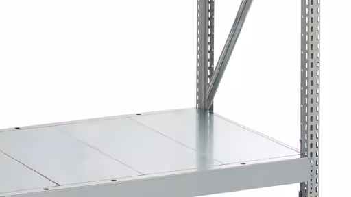 Anbauregal, Weitspannregal WS 3000 mit Stahlpaneelen, 3000 x 2500 x 600 mm, verzinkt, 5 Ebenen, Fachlast 500 kg, Feldlast 2.500 kg von der Marke Schulte Lagertechnik aus der Produktreihe Weitspannregale