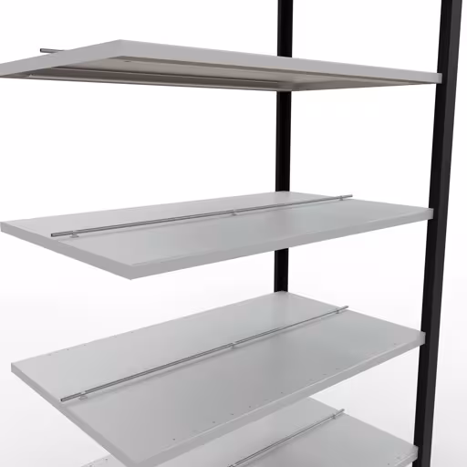 Produktbild Nr 12 des Artikels Anbauregal, Büro-Fachbodenregal Stecksystem MULTIplus150, 2300 x 1000 x 600 mm (HxBxT), 7 Fachböden, Längenriegel, mit Mittelanschlag, schwarz/lichtgrau Abbildung Nr 12 des Artikels Anbauregal, Büro-Fachbodenregal Stecksystem MULTIplus150, 2300 x 1000 x 600 mm (HxBxT), 7 Fachböden, Längenriegel, mit Mittelanschlag, schwarz/lichtgrau aus der Produktgruppe Büroregale von der Marke Schulte Lagertechnik