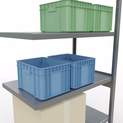 Abbildung Nr 15 des Artikels Anbauregal, Fachbodenregal Stecksystem MULTIplus330, 2500 x 1000 x 600 mm (HxBxT), 6 Fachböden, Längenriegel, verzinkt aus der Produktgruppe Stecksystem von der Marke Schulte Lagertechnik