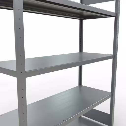 Grundregal, Fachbodenregal Stecksystem MULTIplus250, 2000 x 1300 x 500 mm (HxBxT), 5 Fachböden, Längenriegel, verzinkt von Schulte Lagertechnik aus der Kategorie Stecksystem