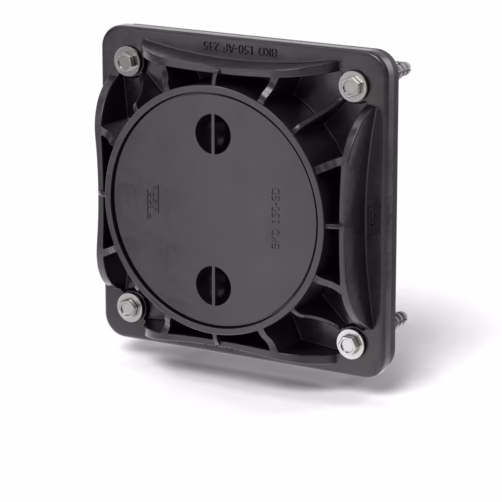 Aufbau-Flansch BKD150-AF-235/BE-A4 Edelstahl V4A von der Marke UGA System-Technik aus der Produktreihe Mauerdurchführungen