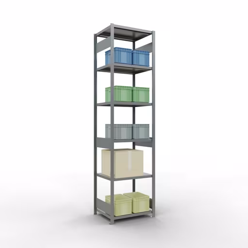 Abbildung Nr 15 des Artikels Grundregal, Fachbodenregal Stecksystem MULTIplus250, 3000 x 750 x 600 mm (HxBxT), 7 Fachböden, Längenriegel, verzinkt aus der Produktgruppe Stecksystem von der Marke Schulte Lagertechnik