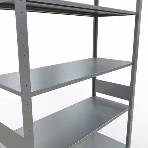 Produktbild Nr.6 des Artikels Grundregal, Fachbodenregal Stecksystem MULTIplus150, 3000 x 1300 x 500 mm (HxBxT), 7 Fachböden, Längenriegel, verzinkt aus der Produktreihe Stecksystem von der Marke Schulte Lagertechnik