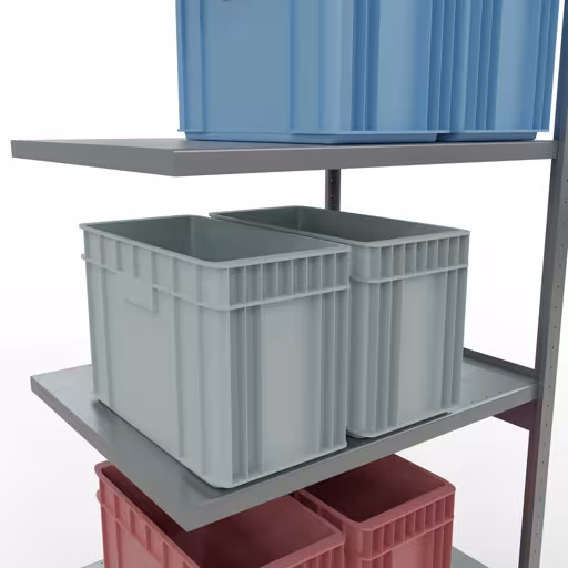 Abbildung Nr 15 des Artikels Anbauregal, Fachbodenregal Stecksystem MULTIplus250, 3000 x 1000 x 800 mm (HxBxT), 7 Fachböden, Längenriegel, verzinkt aus der Produktgruppe Stecksystem von der Marke Schulte Lagertechnik