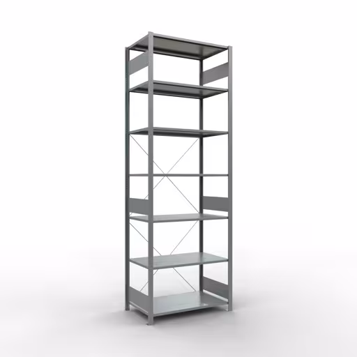Abbildung Nr 13 des Artikels Grundregal, Fachbodenregal Stecksystem MULTIplus85, 3000 x 1000 x 600 mm (HxBxT), 7 Fachböden, Kreuzstrebe, verzinkt aus der Produktgruppe Stecksystem von der Marke Schulte Lagertechnik