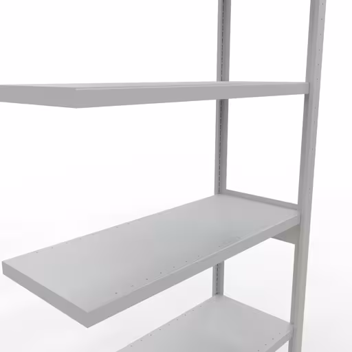 Abbildung Nr 12 des Artikels Anbauregal, Fachbodenregal Stecksystem MULTIplus330, 2500 x 1000 x 400 mm (HxBxT), 6 Fachböden, Längenriegel, RAL 7035 lichtgrau aus der Produktgruppe Stecksystem von der Marke Schulte Lagertechnik