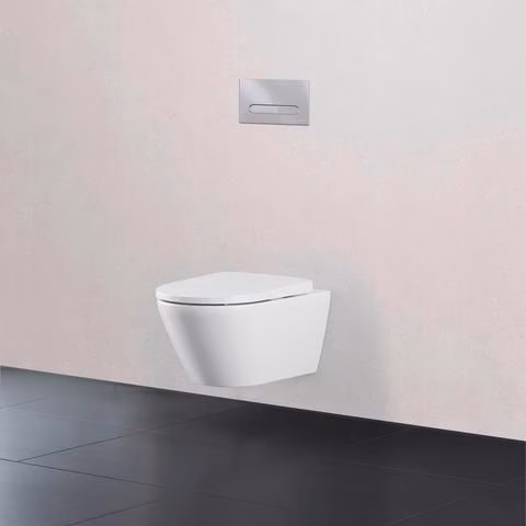 Duravit Wand-WC Set 540 mm D-Neo Weiß, Tiefspüler rimless, WC-Sitz mit Absenkautomatik, inklusive Durafix