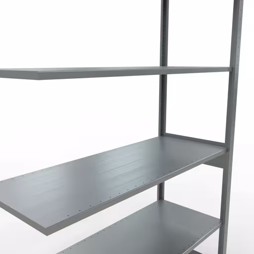Zusatzbild des Artikels Anbauregal, Fachbodenregal Stecksystem MULTIplus150, 2500 x 1300 x 500 mm (HxBxT), 6 Fachböden, Längenriegel, verzinkt aus Anbauregal