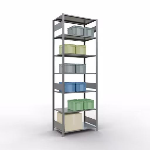 Abbildung Nr 13 des Artikels Grundregal, Fachbodenregal Stecksystem MULTIplus85, 3000 x 1000 x 600 mm (HxBxT), 7 Fachböden, Längenriegel, verzinkt aus der Produktgruppe Stecksystem von der Marke Schulte Lagertechnik
