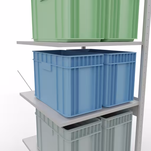 Anbauregal, Fachbodenregal Stecksystem MULTIplus150, 2500 x 750 x 800 mm (HxBxT), 6 Fachböden, Kreuzstrebe, RAL 7035 lichtgrau von der Marke Schulte Lagertechnik aus der Produktreihe Stecksystem