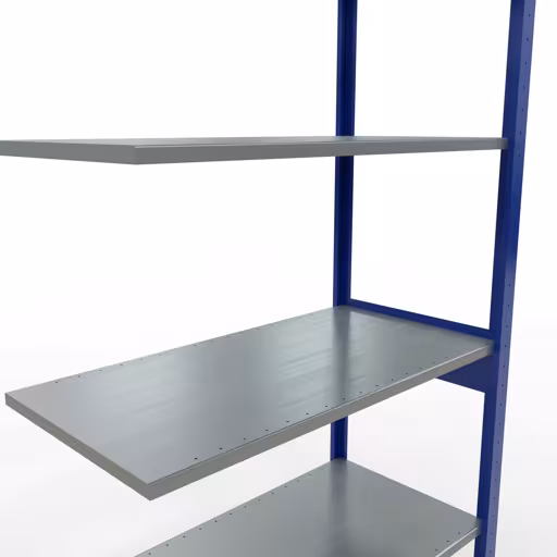Anbauregal, Fachbodenregal Stecksystem MULTIplus150, 2500 x 1000 x 500 mm (HxBxT), 6 Fachböden, Längenriegel, RAL 5010 enzianblau/verzinkt von Schulte Lagertechnik mit der Artikelnr. 12756-LR-B
