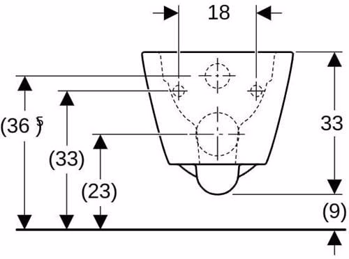Technische Zeichnung 4021833 Geberit Smyle Wand-WC, eckig, Tiefspüler geschlossene Form, Rimfree, weiß
