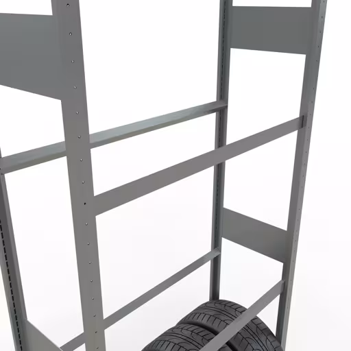 Abbildung Nr 12 des Artikels Grundregal, Räder-/Reifenregal, 4500 x 1050 x 400 mm, verzinkt, 6 Lagerebenen á 150 kg Fachlast pro Ebene aus der Produktgruppe Fachbodenregale von der Marke Schulte Lagertechnik