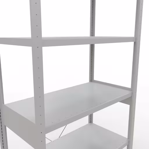Produktbild Nr.14 des Artikels Grundregal, Fachbodenregal Stecksystem MULTIplus250, 2500 x 1000 x 500 mm (HxBxT), 6 Fachböden, Kreuzstrebe, RAL 7035 lichtgrau aus der Produktreihe Stecksystem von der Marke Schulte Lagertechnik