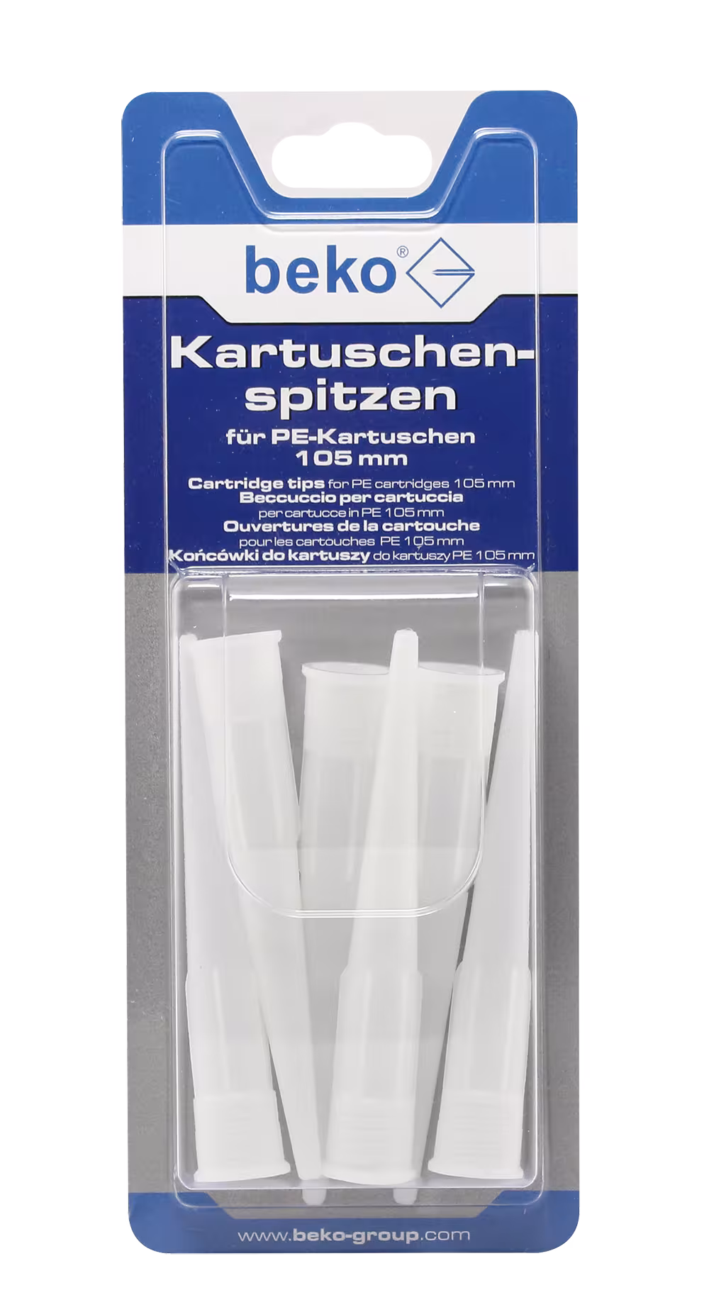Kartuschenspitzen 105 mm, 6er Pack, im Blisterkarton DE/IT/FR/PL/EN aus der Kategorie Zubehör Dichtstoffe mit der Artikelnr. 906 310 002