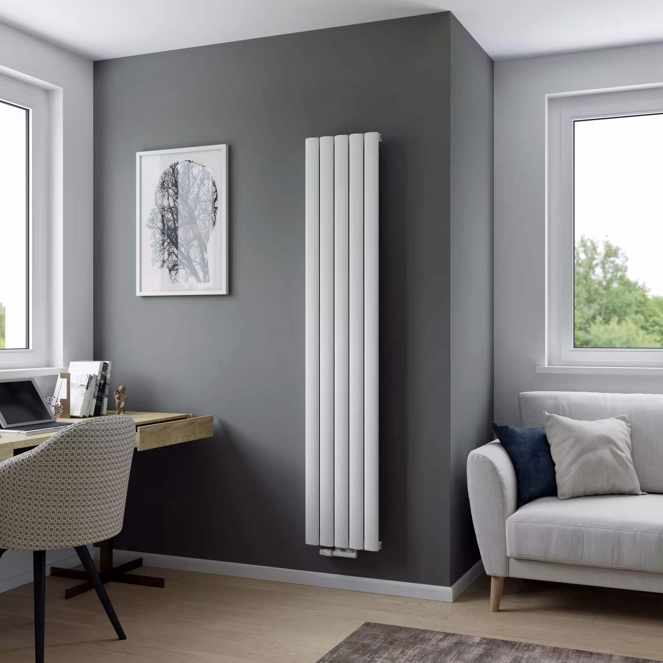 Aluminiumheizkörper Novus Mittenanschluss Weiß Struktur von Ximax Aluminiumheizkörper Novus Mittenanschluss Weiß Struktur aus der Kategorie Aluminium-Heizkörper