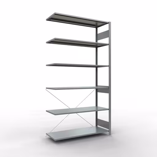Stecksystem Anbauregal 2500x1300x500 mm, Typ 150 kg, verzinkt aus der Kategorie Anbauregal mit der Artikelnummer 12756-130