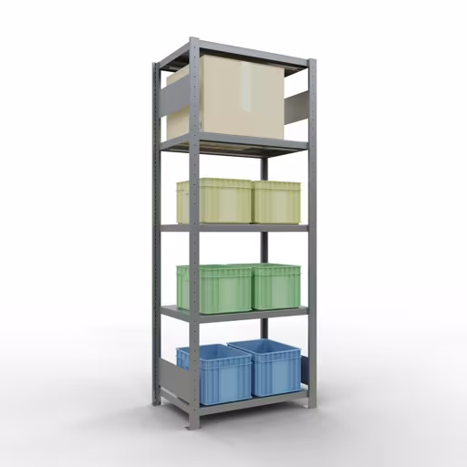 Abbildung Nr 14 des Artikels Grundregal, Fachbodenregal Stecksystem MULTIplus250, 2000 x 750 x 500 mm (HxBxT), 5 Fachböden, Längenriegel, verzinkt aus der Produktgruppe Stecksystem von der Marke Schulte Lagertechnik