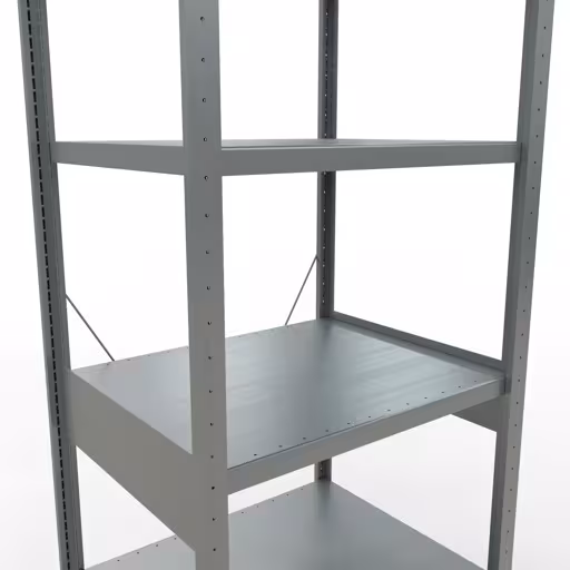 Grundregal, Fachbodenregal Stecksystem MULTIplus250, 2500 x 750 x 600 mm (HxBxT), 6 Fachböden, Kreuzstrebe, verzinkt von Schulte Lagertechnik aus der Kategorie Stecksystem