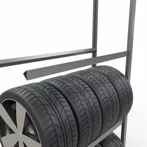 Abbildung Nr 11 des Artikels Anbauregal, Räder-/Reifenregal, 2750 x 1150 x 400 mm (HxBxT), verzinkt, 4 Lagerebenen á 150 kg Fachlast pro Ebene aus der Produktgruppe Fachbodenregale von der Marke Schulte Lagertechnik