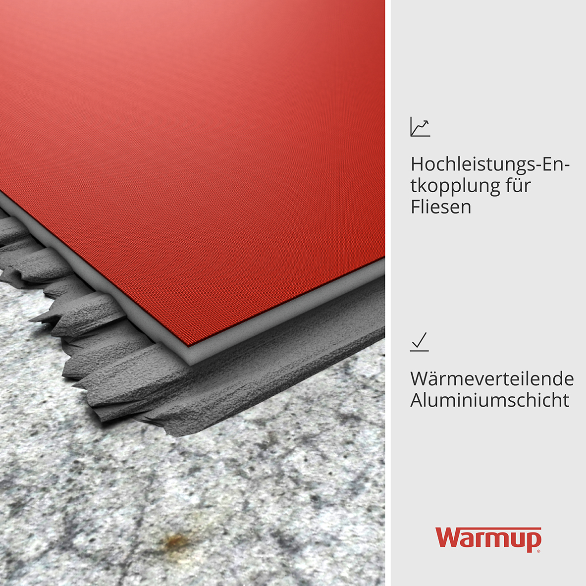 Warmup Ultralight, Spezielle Isolierplatte zur Verwendung mit Fußbodenheizung