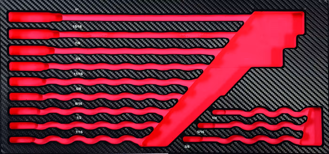 ProForm Einlage leer für Zoll Gabelringschlüssel von der Marke PROJAHN Einlage Ringgabelschlüssel zöllig Typ Variante: ProForm Einlage leer für Zoll Gabelringschlüssel aus der Kategorie Ringmaulschlüssel mit der Artikelnr. 5999-41E