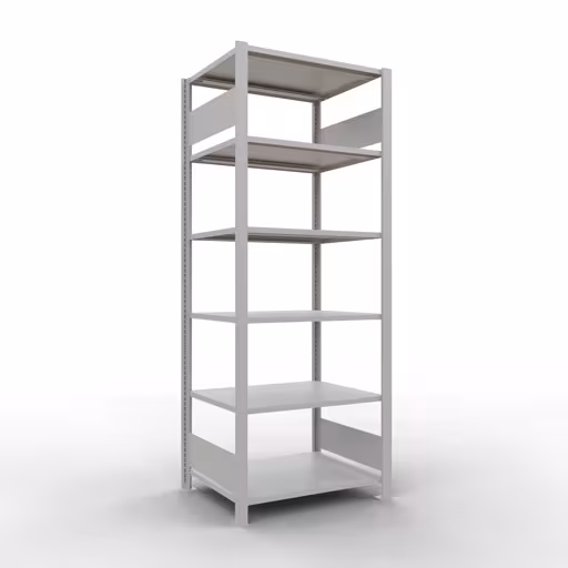 Grundregal, Büro-Fachbodenregal Stecksystem MULTIplus150, 2000 x 750 x 600 mm (HxBxT), 6 Fachböden, Längenriegel, ohne Mittelanschlag, lichtgrau von der Marke Schulte Lagertechnik Grundregal, Büro-Fachbodenregal Stecksystem MULTIplus150, 2000 x 750 x 600 mm (HxBxT), 6 Fachböden, Längenriegel, ohne Mittelanschlag, lichtgrau aus der Kategorie Stecksystem mit der Artikelnummer 36060