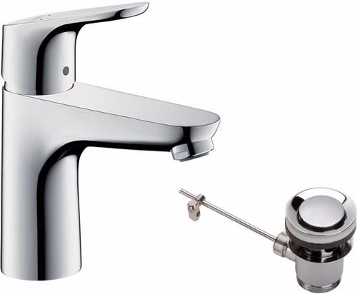 Hansgrohe Einhebel-Waschtischmischer FOCUS 100 Nennweite 15 Zugstangen-Ablaufgarnitur G 1 1/4 Zoll chrom aus der Kategorie Waschtischarmaturen mit der Teilenummer 6000536258