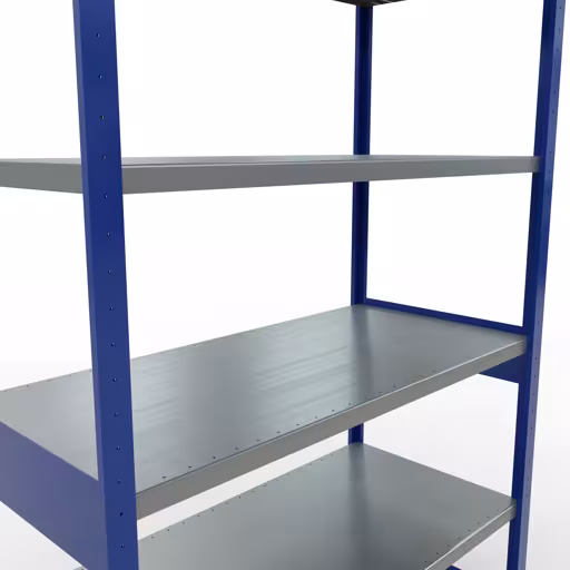 Grundregal, Fachbodenregal Stecksystem MULTIplus250, 2500 x 1300 x 600 mm (HxBxT), 6 Fachböden, Längenriegel, RAL 5010 enzianblau/verzinkt von der Marke Schulte Lagertechnik aus der Produktreihe Stecksystem