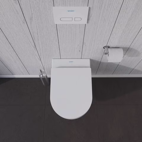 Detailbild 4042999 Duravit Wand-WC-Set ME by Starck, rimless, Durafix Tiefspüler, weiß, inklusive WC-Sitz mit Absenkautomatik