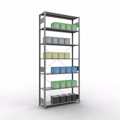 Andere Ansicht des Artikels Stecksystem Grundregal 3000x1300x400 mm, Typ 150 kg, verzinkt Andere Ansicht des Artikels Stecksystem Grundregal 3000x1300x400 mm, Typ 150 kg, verzinkt aus der Kategorie Stecksystem